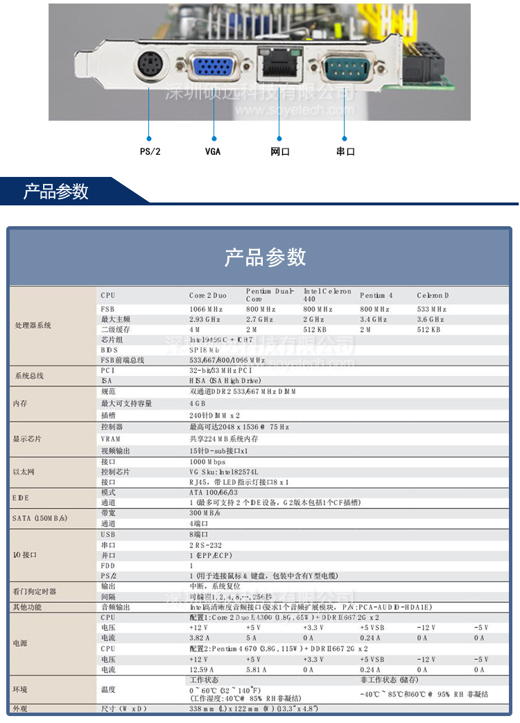 研華PCA-6010VG工控主板 LGA775 Intel? Core? 2 Duo單板電腦，帶雙千兆和DVI接口