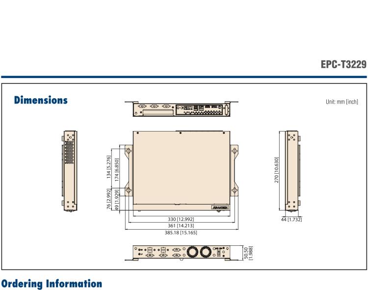 研華EPC-T3229 適配AMD V2748 處理器。擁有1個(gè)全高PCIe擴(kuò)展位，1U高度，支持上架。適用于邊緣AI等行業(yè)。