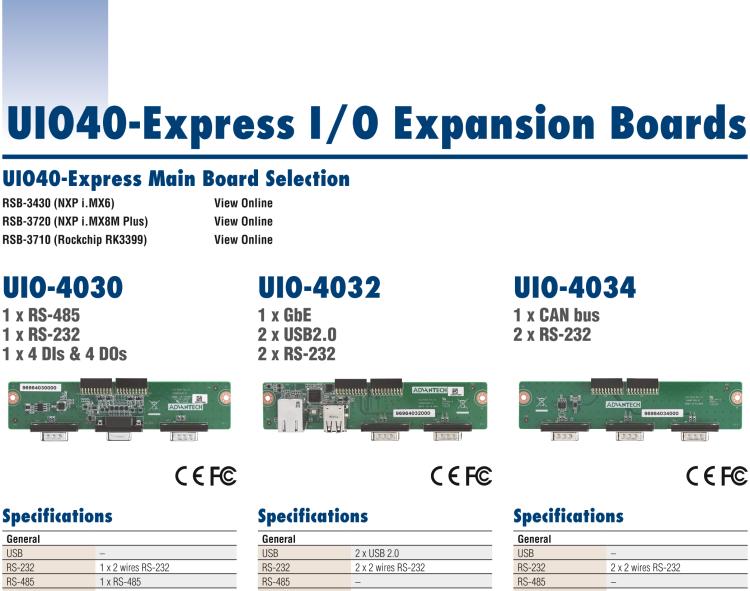 研華UIO-4034 UIO40-Express I/O 擴(kuò)展卡，支持 2 wires RS-232, 1 CAN Bus
