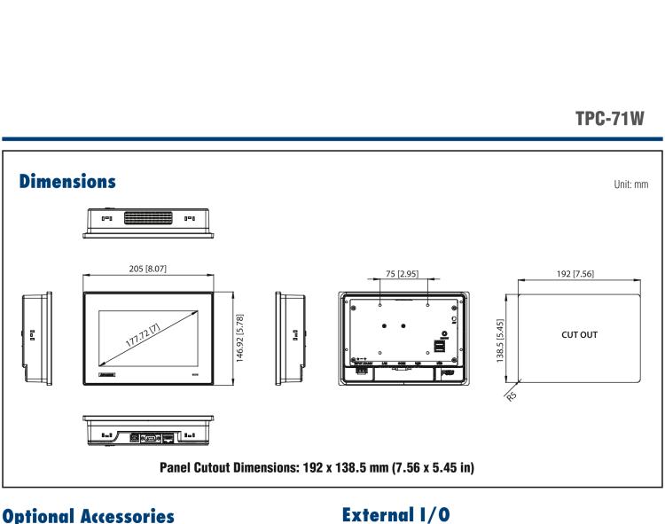 研華TPC-71W 7寸觸摸屏電腦，搭載ARM Cortex?-A9處理器