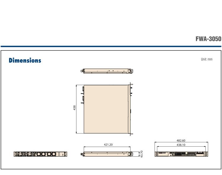 研華FWA-3050 基于Intel?Xeon D-2100系列處理器，用于uCPE和下一代防火墻的遠程可管理1U網(wǎng)絡應用平臺